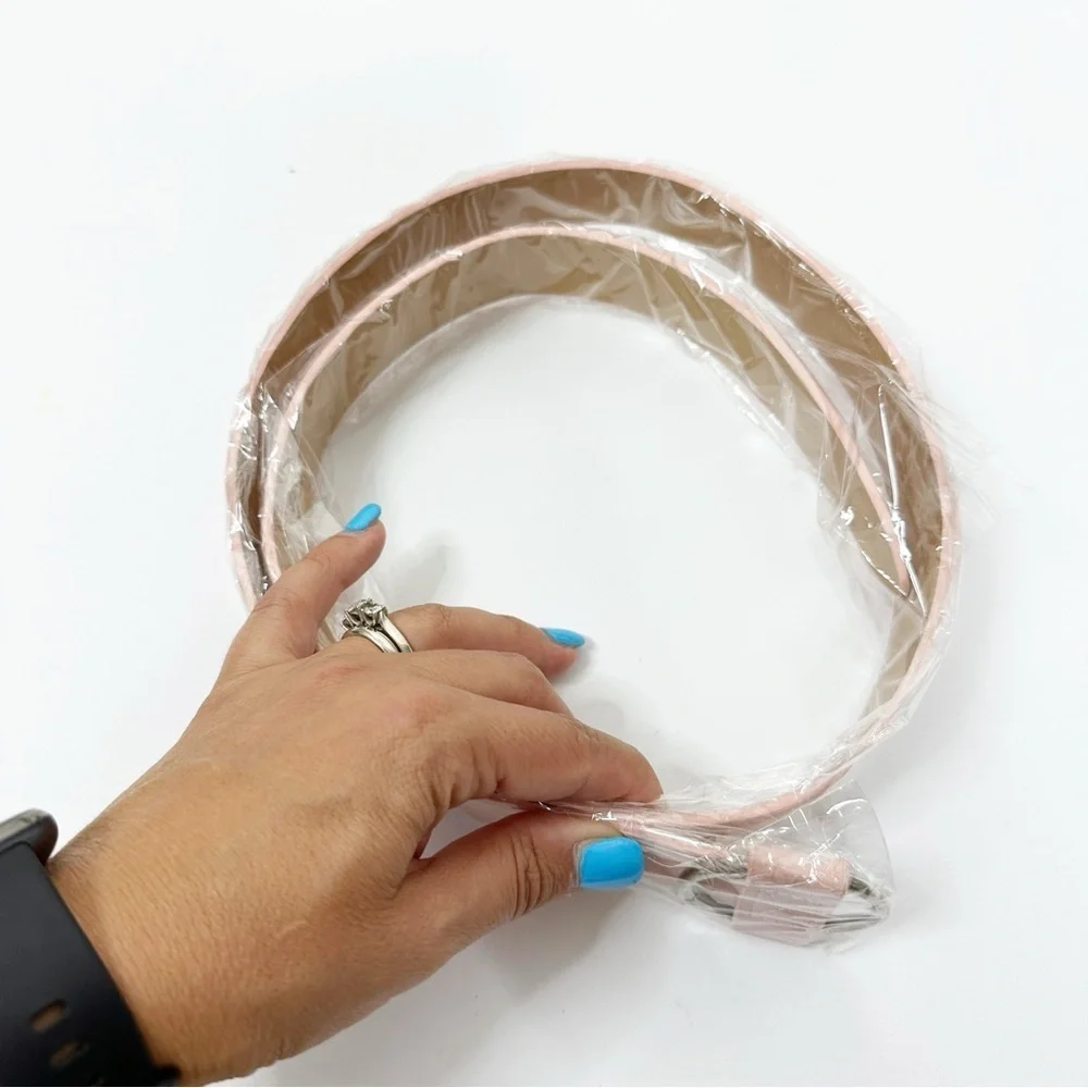 2/$30  NEW Faux Vegan Leather Belt in Pale Pastel Light Baby Pink